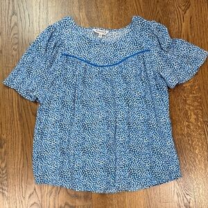 Nanette Lepore blue polka dot top
